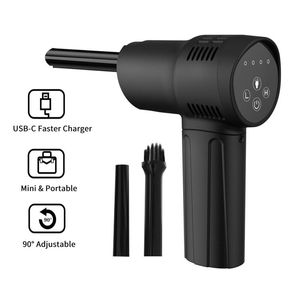 Hand Push Sweepers Compressed Air Duster For Computer Keyboard 60000RPM USB Charging Mini Electric Cordless PC Car Cleaner Wireless Blower 230421