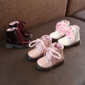 Buty zimowe jesieni dzieci śnieg buty dla dzieci buty deszczowe dla dziewczynki unisex pu skóra dla dzieci jadącego buty 231121