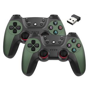 Controladores de jogo Joysticks sem fio dobra controlador de jogo para LinuxAndroid Phone Box Stick PC Smart TV 24G Gamepad Joystick 231121