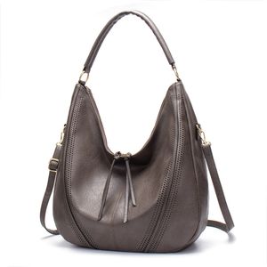 Outdoor women's bag trend shoulder bag tassel solid color large capacity PU handbag