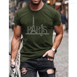 Camisetas masculinas Moda Moda Mens roupas de tamanho grande Tee y2k Torre de ferro Riprocrata camisetas de capa curta de manga curta camisetas casuais