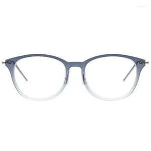 Solglasögon ramar SM6506 LINDE med samma modell Berg Glasses netröd. Gradvis retro Simple Oval Frame Small Face Titanium