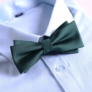 Bow Ties Korean Men's Soild Color Groom Man Wedding Suit Shirt Tie Dress Accessories Trend Double-layers