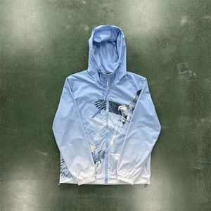 Trench płaszcz męskie kurtki mody Trapstar Irongate Eagle Blue Windbreaker-Blue Grdient Schwain Hafted Women 688SS