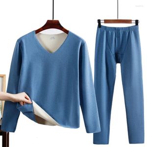 男性用のメンズサーマルアンダーウェア冬のセットThermo Long Johns Male 2 Pieces Pajamas Clothing Home Set