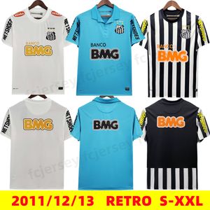 2012 2012 2013 Santos Retro Futbol Formaları Neymar Jr #11 Vintage Klasik Futbol Gömlekleri Jersey Ganso Elano Borges 11 12 13 Kit
