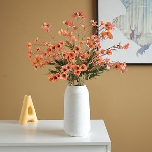 Dekorativa blommor wqnjin simulering plommon blomma långt konstgjort bröllop hem bordsdekoration persika grenar