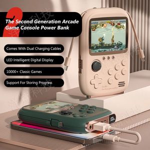 Портативные игровые плееры Mini Power Bank Портативная ретро портативная консоль для зала емкостью 6000 мАч 32-дюймовый цветной экран с мягким светом 10000Games 231121