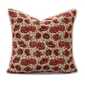 Travesseiro jacquard weave tampa de retro decoração 2023 qaulity travesseiro sofá de flores de flores de flores rápidas navios livres