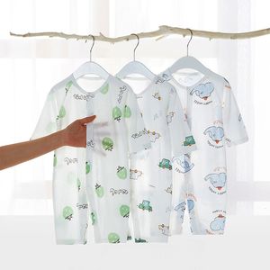 Rompers född baby onesie sommarkläder is silke sjupoint ärmpojke pyjamas tunn sektion tjejpografi romper 230421