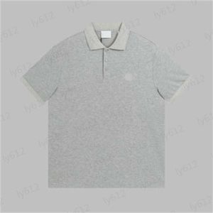 Męskie topy designerskie letnie ubrania wiosenne ciemnozielona moda swobodny luksusowy klasyczny wzór marki drukowane koraliki lapelowe koszulki Polo Men T-shirty 0206 O6G0