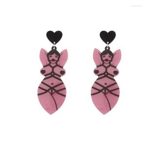 Dangle Earrings KUGUYS Printing Body Art Drop For Girls Womens Trendy Jewelry Fashion Acrylic Accessories