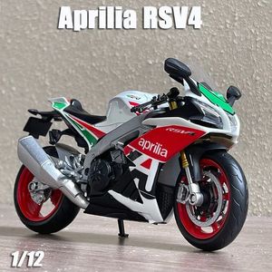 Diecast Model 1 12 Aprilia RSV4 Alloy Racing Motorcycle Model Diecast Metal Street Cross-country Motorcycle Model Simulation Children Toy Gift 231121