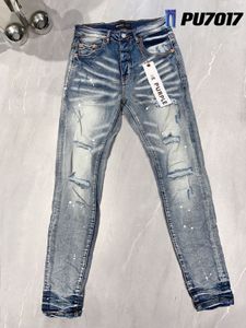 Calças de brim roxas Mens Jeans tendências angustiado preto rasgado motociclista Slim Fit motocicleta Mans calças pretas jeans roxos jeans de grife para calças masculinas tamanho 29-40