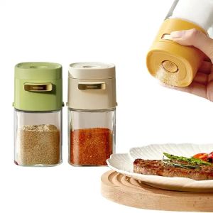 0.5G Kvantitativ pushtyp Kontrollflaskans kryddor Jar Tool Pepper Spice Container Glass Limit Salt Shaker CCJ3021