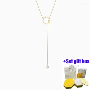 Chains Fashionable Charm Flowing Light And Colorful Y-shaped Jewelry Necklace Suitable For Beautiful Women To Wear