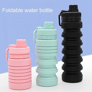 Mugs 750ML Leakproof Cycling Water Bottle Handle Large Capacity Drinkware Silicone Foldable Water Bottle for Outdoor Camping Travel Z0420