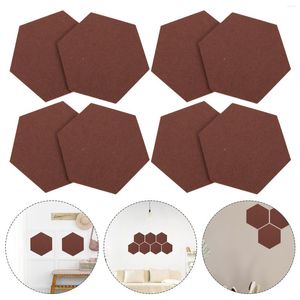 Frames 12pcs Hexagon Felt Bulletin Board Framed Pin With Wood Frame Memo For Home Classroom Office Supplies Coffee