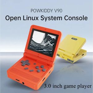 ポータブルゲームプレーヤーPowkiddy V90 30INCH IPSスクリーンオープンソースゲームコンソール64GBミニポケットレトロハンドヘルドビデオプレーヤーボックス231120
