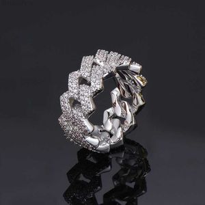 Hip Hop Star Full Diamond Gemstone Rings CZ Crystal Moissanite Ring för män/