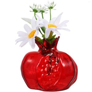 Vases European Style Vintage Colored Glazed Vase Pomegranate Glass Table Flower Pot Decoration Plant Arrangement 7cm