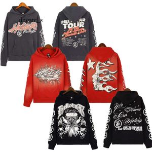 Mens Hellstar Hoodie Designer Hoodie Vintage Graffiti Hip Hop Estilo High Street Com Capuz Acolchoado Moletom Lavado Moletons Manga Longa