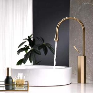 Bathroom Sink Faucets Octagon & Water Drop Faucet Brushed Gold Black Polished Chrome Brass Basin Mixer