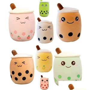 Plush Dolls Cute Bubble Tea Soft Stuffed Pink Stberry Taste Hug Pillow Children Toys Drop Delivery Gifts Animals Dhaue