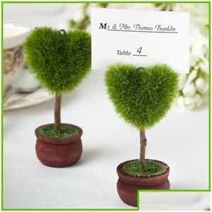 Decoração de festa em vaso de planta amor amor árvore de coração Card/suportes de PO Presentes de chá de bebê Favors Gift Table Card Solter S371 DRO DHI0V