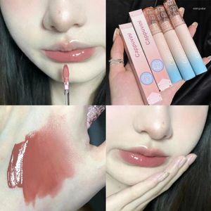 Lipgloss Blue Bear Lipstick Mirror Water Moisturizing Plumping Lipgloss Long Lasting Tint Makeup for Women Korean Cosmetics