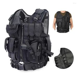 Jaktjackor Armén Mesh Tactical Vests Live Field CS Combat Vest Mens Style Outdoor Ventilate Black Nylon Training Military