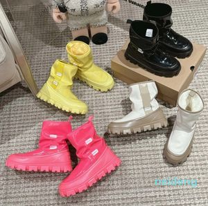 Mais novo de alta qualidade luxo à prova dminiágua minisnowcandy cor moda botas de chuva ins botas de geléia de inverno aumentar plataforma quente tornozelo botas chuva