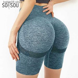 Yoga Outfit SOISOU New Yoga Pants Tights Women Seamless Leggings Sport Women Fitness High Waist Push UP Sport Shorts Nylon Legings For Women T230421