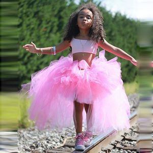 Skirts Pink Swallow tail Girl long Tutu Skirt Lovely Princess Girls Birthday Party P os ball gown costume Kid clothing 230420