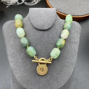 Kedjor 2023 Middle Ancient Vintage Crack Gradient Green Sweet Fashion Salty Glass Bead Halsband