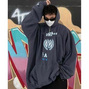 Högkvalitativ hoodie skumtryck spindel web grafisk rosa tröjor ärm hylsa herrar kvinnor toppar lyx trendiga hip hop hoodie jumpers beige mode gata slitage pullover