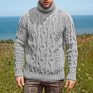 Erkek Sweaters Moda Erkek Üstleri Kazak Günlük Jumper Sıcak Örgü Uzun Kol Polyester Küleyler Düzenli İnce Uygun