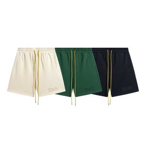 Primavera/verão 2023 Rhude Letter Bordado Masculino e Feminino Casual Esportes Secagem Rápida 5/4 Shorts