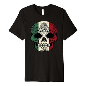 Men's T Shirts Mexico Flag Sugar Skull Mexican Shirt. Cotton Short Sleeve O-Neck Casual Mens T-shirts Loose Top Size S-3XL