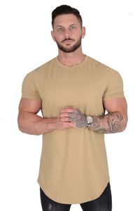 Mens T-Shirts Gym T-shirt Men Short sleeve Cotton T-shirt Casual blank Slim t shirt Male Fitness Bodybuilding Workout Tee Tops Summer clothing 230420