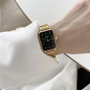 Armbanduhren Frauen Quarzuhr Luxus Fashion Square Gold Splitter Einfache Zifferblatt Uhr Weibliche Uhren Damen Armbanduhr Automatische