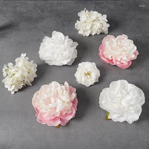 Decorative Flowers Wedding Arch Wall High-grade Silk Flower Artificial Melaleuca Peony Head DIY Decor Big