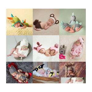 Conjuntos de roupas 1set Born Pograph Props Crothet Baby Roupas meninos Acessórios para meninas infantis figurinos de falha de made