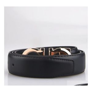 Bälten 2022 Smooth Leather Belt Luxury Designer för män Big Buckle Male Chastity Top Fashion Mens Whousale Drop Delivery Accessories DHXH7