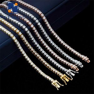 Nice Bling Jewelry Hip Hop 14k 18k placcato oro in acciaio inossidabile Mens Cz Diamond Collana Iced Out Tennis Chain