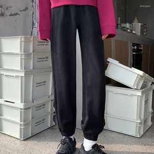 Calça feminina rimocy casual solto veludo sorto de veludo de veludo quente mulher de veludo quente harém de harém de mujer