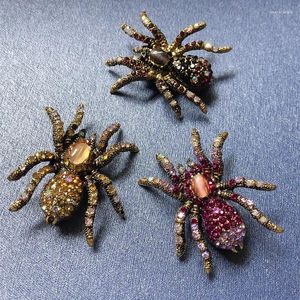 Brooches 2023 Rhinestone Spider For Women Luxury Designer Vintage Shiny Insect Animal Brooch Pins Jewelry Party Gifts