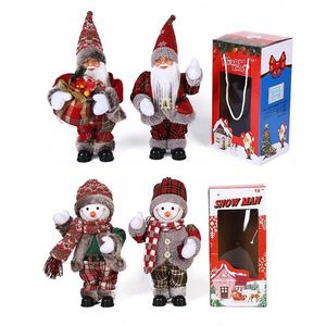 Julleksak levererar Electric Christmas Santa Claus Snowman Dekorativ prydnad Julbarn Toys Gift Christmas Music Electric Swing Snowman 231121