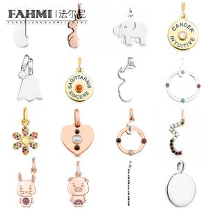 FAHMI Light luxury bear, elephant, pig, rabbit, tassel flower, hollow round golden medallion, lily of the valley, heart-shaped pendant Special gifts for Lover Friends