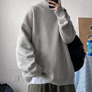 Men's Sweaters Winter Turtleneck Pullovers Pink Oversized Korean Fashions Harajuku Knitted Sweater Men Vintage Black Clothes